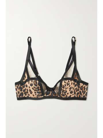 AGENT PROVOCATEUR Joan Bügel-BH aus Stretch-Jersey mit Leopardenprint und Cut-outs