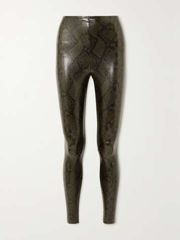 COMMANDO Snake-effect faux leather leggings