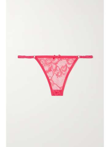 AGENT PROVOCATEUR Bernie String aus Leavers-Spitze und Tüll mit Schleife