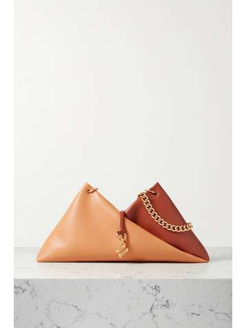 NANUSHKA Sac porté épaule en cuir vegan bicolore Layna