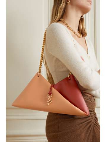NANUSHKA Sac porté épaule en cuir vegan bicolore Layna