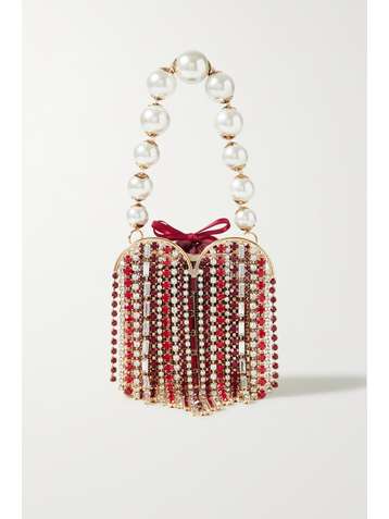 ROSANTICA Cuoricino embellished gold-tone and voile tote