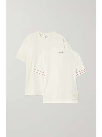 VICTORIA BECKHAM Set of two appliquéd organic cotton-jersey T-shirts