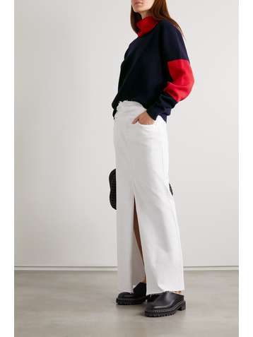 VICTORIA BECKHAM Two-tone knitted turtleneck sweater