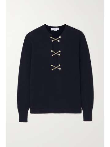 VICTORIA BECKHAM Chain-embellished wool sweater