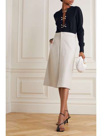 VICTORIA BECKHAM Chain-embellished wool sweater