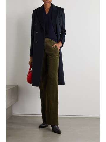 VICTORIA BECKHAM Double-breasted brushed wool and cashmere-blend coat