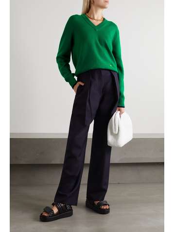 VICTORIA BECKHAM Embroidered cashmere-blend sweater