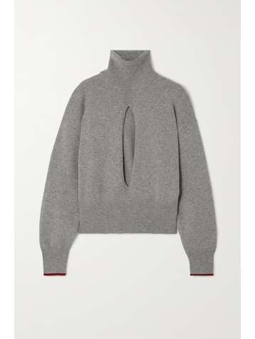VICTORIA BECKHAM Cutout cashmere-blend turtleneck sweater