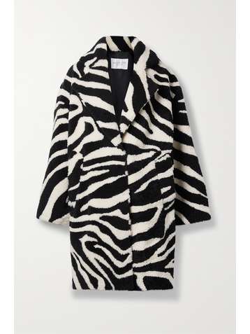 MICHAEL KORS COLLECTION Oversized zebra-intarsia shearling coat