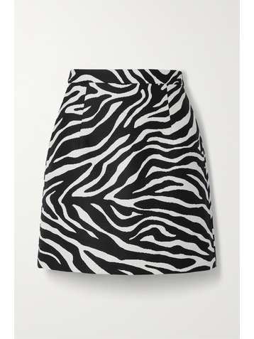 MICHAEL KORS COLLECTION Wool and silk-blend zebra-jacquard mini skirt