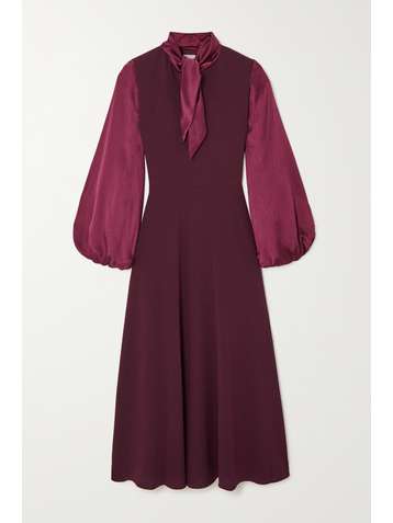 ROKSANDA Sonali satin-trimmed silk crepe de chine midi dress