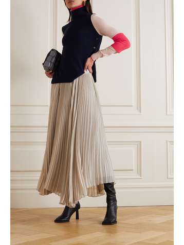 ROKSANDA Leyta color-block wool and cashmere-blend turtleneck sweater