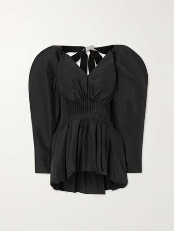 ROKSANDA Jaipur tie-back taffeta peplum blouse
