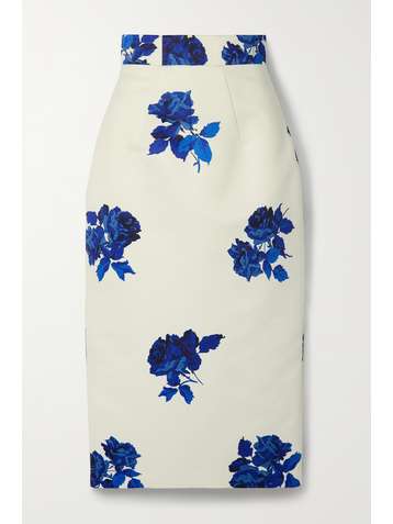 EMILIA WICKSTEAD Roma floral-print faille midi skirt