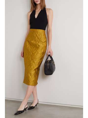 EMILIA WICKSTEAD Lorinda cloqué midi pencil skirt