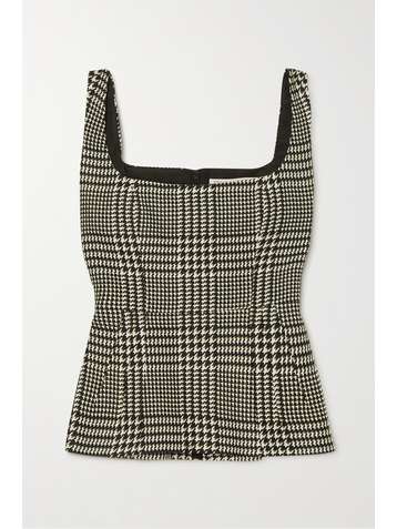 EMILIA WICKSTEAD Yolanda houndstooth merino wool-blend peplum top