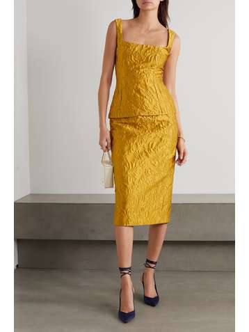 EMILIA WICKSTEAD Sasha cloqué peplum top