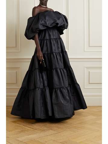 JASON WU COLLECTION Off-the-shoulder tiered moire gown