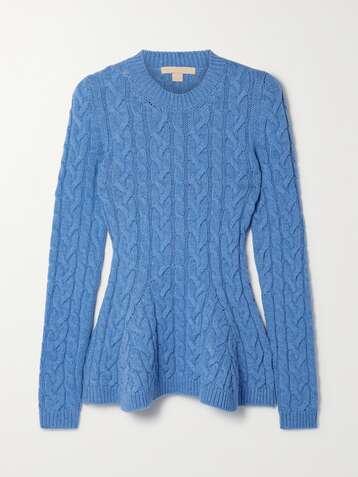 BROCK COLLECTION Tallulah cable-knit cashmere and wool-blend peplum sweater