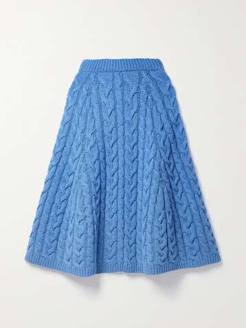 BROCK COLLECTION Tayla cable-knit cashmere and wool-blend midi skirt