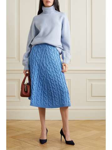 BROCK COLLECTION Tayla cable-knit cashmere and wool-blend midi skirt