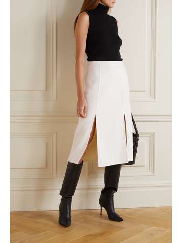 MICHAEL KORS COLLECTION Brushed wool-felt midi skirt