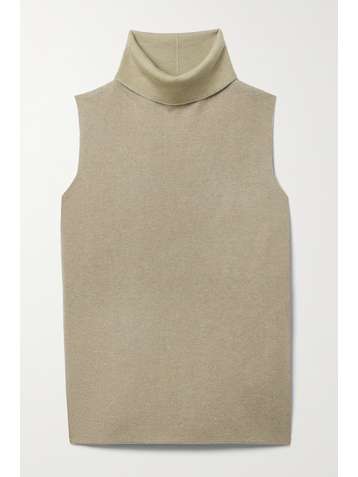 LAFAYETTE 148 Pull sans manches à col roulé en cachemire mélangé