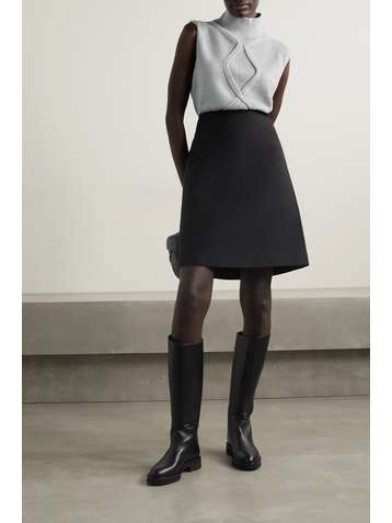 LAFAYETTE 148 Pull à col montant sans manches en laine à mailles torsadées
