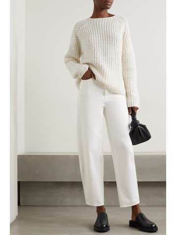 LAFAYETTE 148 Pull en cachemire à mailles gaufrées et à sequins