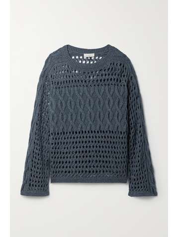 LAFAYETTE 148 Pull en soie mélangée à mailles ajourées et à sequins Infinity