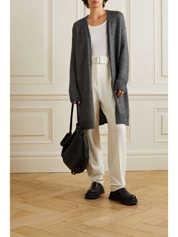 LAFAYETTE 148 Cardigan en alpaga et soie mélangés à ceinture