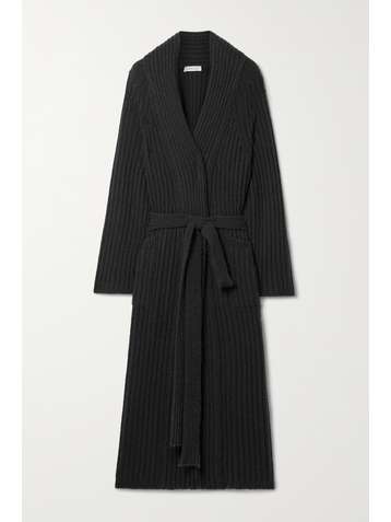 GABRIELA HEARST Ginnersury belted ribbed cashmere and silk-blend bouclé cardigan