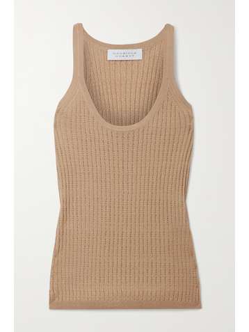 GABRIELA HEARST Nevin pointelle-knit cashmere and silk-blend tank
