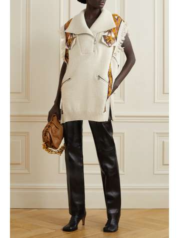 ETRO Fringed wool and alpaca-blend jacquard turtleneck vest