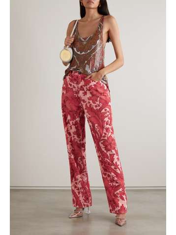 ETRO Floral-print cotton-corduroy pants