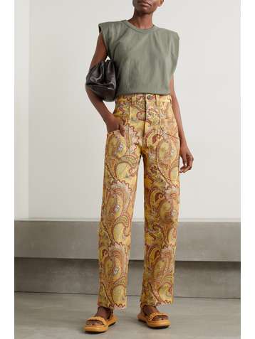 ETRO Gibson paisley-print high-rise wide-leg jeans
