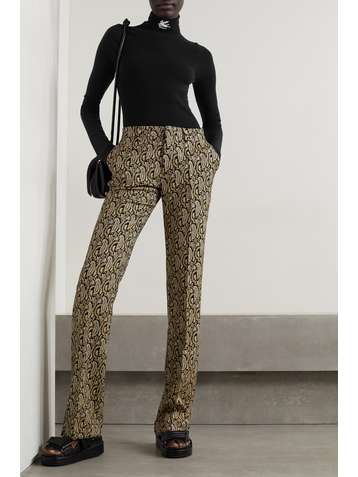 ETRO Embroidered ribbed wool turtleneck sweater