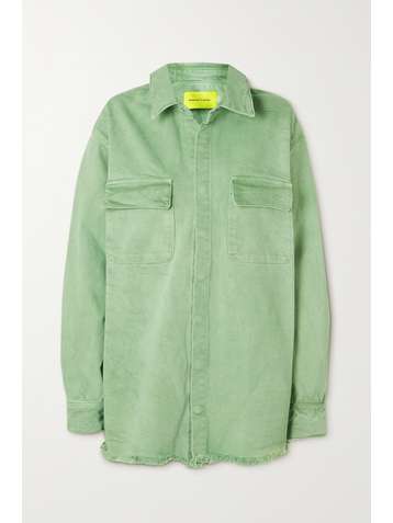 MARQUES' ALMEIDA Oversized frayed organic cotton-drill shirt