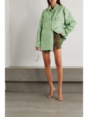 MARQUES' ALMEIDA Oversized frayed organic cotton-drill shirt