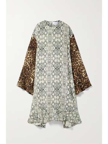 LES RÊVERIES Printed silk crepe de chine midi dress