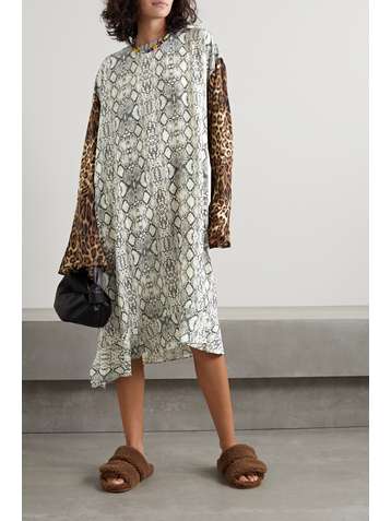 LES RÊVERIES Printed silk crepe de chine midi dress