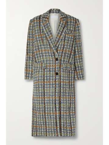 REMAIN BIRGER CHRISTENSEN Angel doppelreihiger Oversized-Mantel aus kariertem Bouclé-Tweed