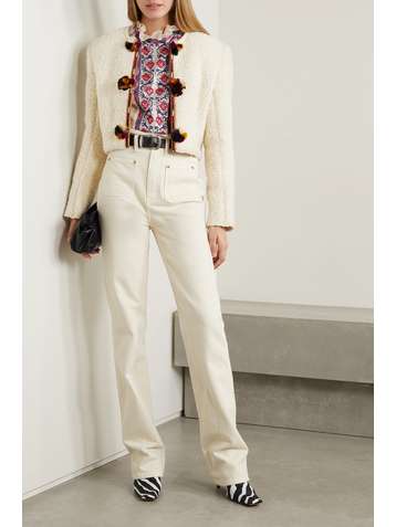 ISABEL MARANT Gradiazi pompom-embellished embroidered wool-blend bouclé jacket