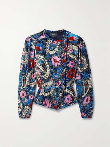 ISABEL MARANT Menelia floral-print velvet top