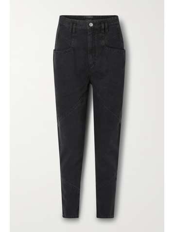 ISABEL MARANT Nadeloisa paneled high-rise tapered jeans