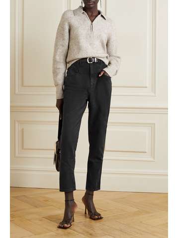 ISABEL MARANT Nadeloisa paneled high-rise tapered jeans
