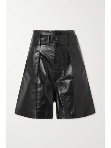 ISABEL MARANT Balilaz belted leather shorts
