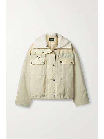 ISABEL MARANT Dellazia shearling-trimmed padded shell bomber jacket