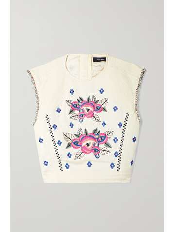 ISABEL MARANT Clarisse embellished silk-voile vest